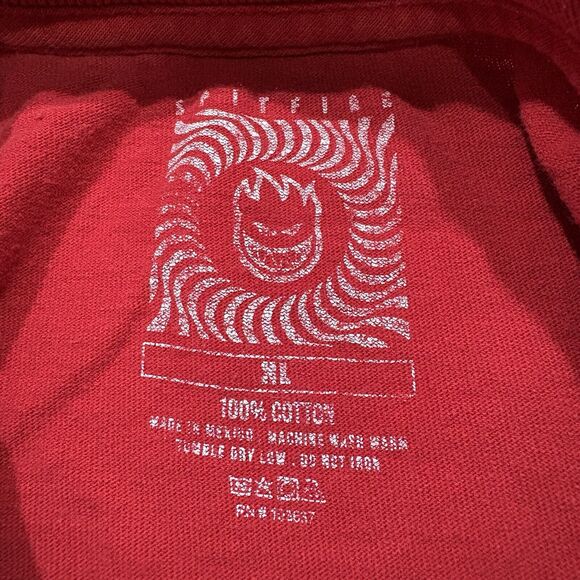 Vtg Y2K Spitfire Wheels Skater Flame T-Shirt Red Logo Grunge Size XL - Picture 3 of 6